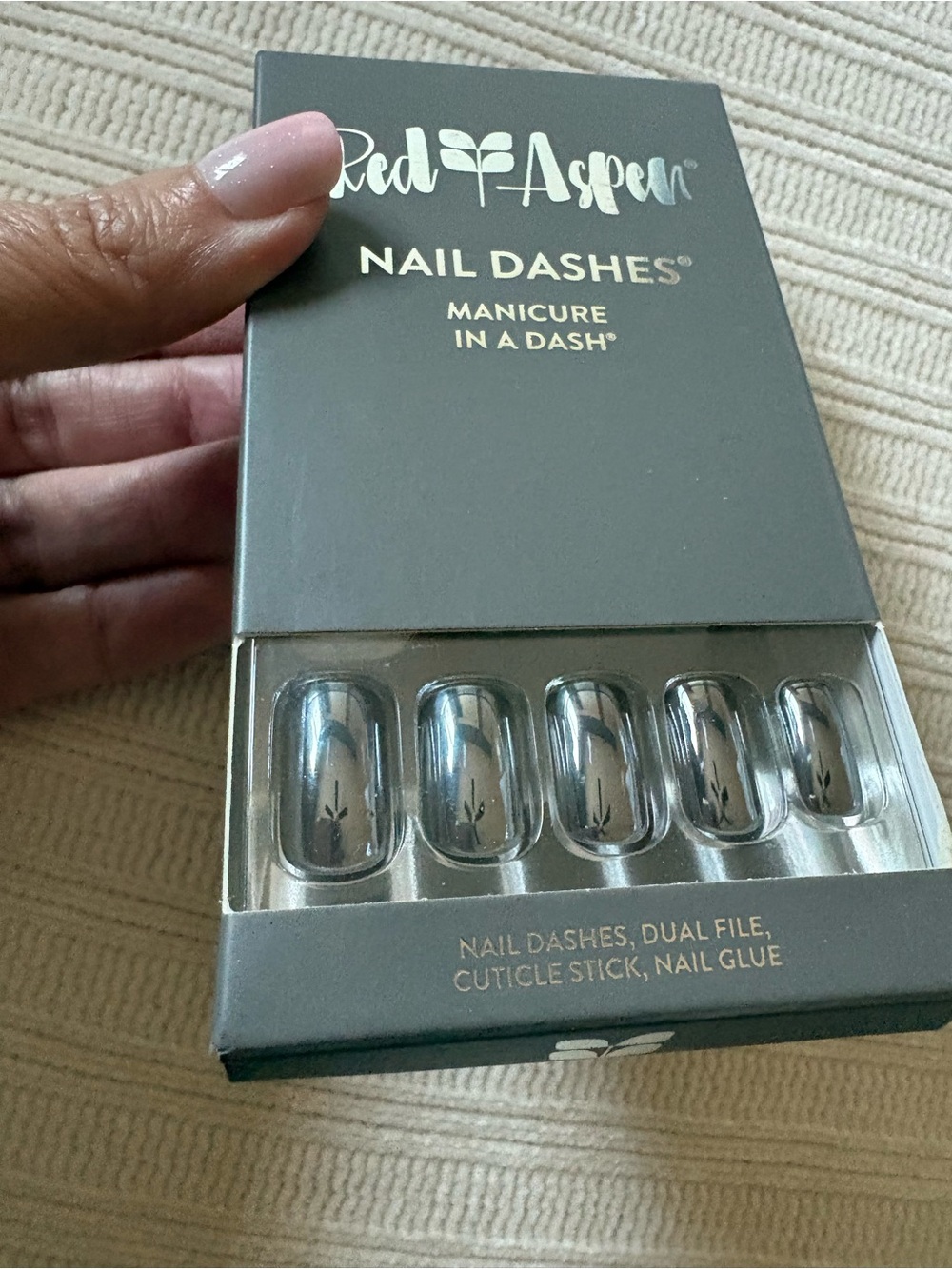 Nail Dashes Press-On Nails in Chrome Gray  Wear The Blazer Beckett
